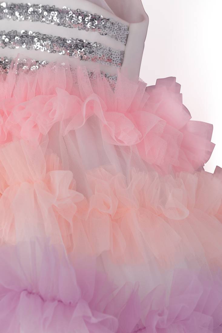 Unicorn frilly multicolour dress