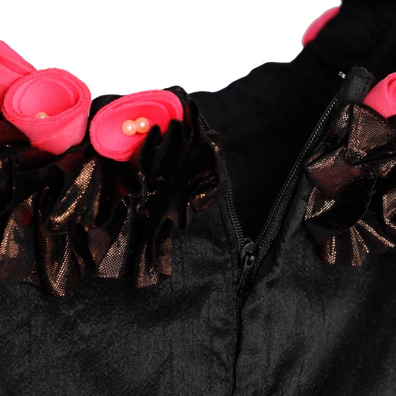 Pink Cow stylish party off shoulder floral gown -Pink