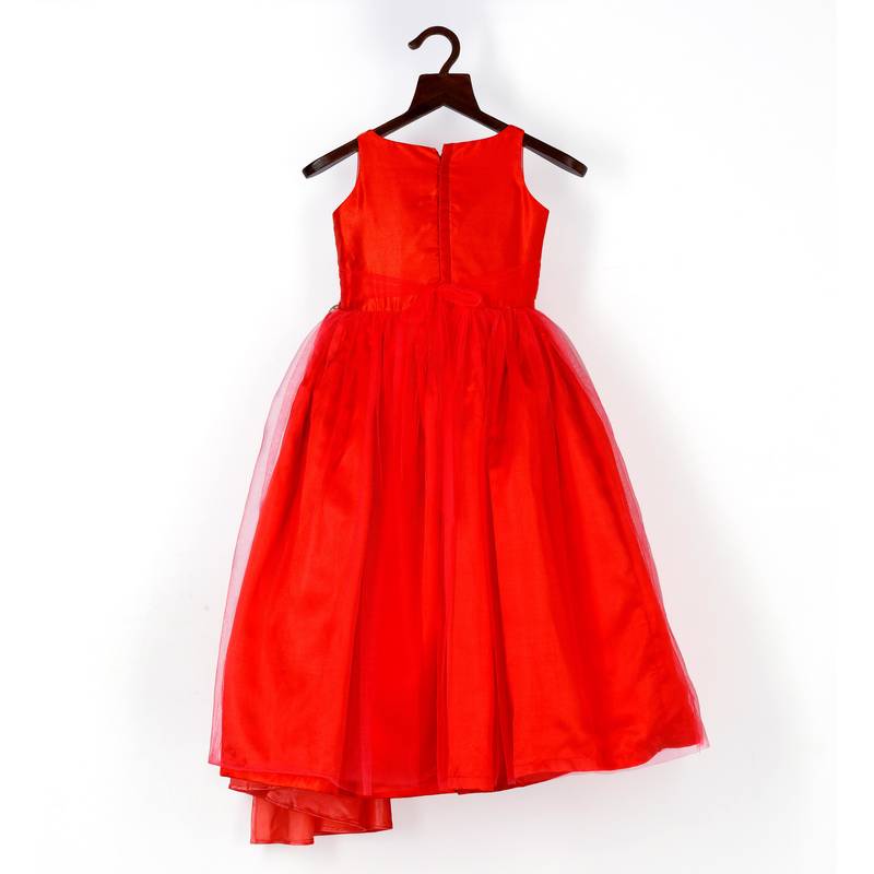 Printed Fuchsia Gown With Roses