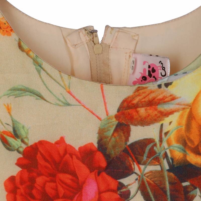 Printed Fuchsia Gown With Roses