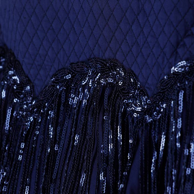 Navy blue gown with tassel lace