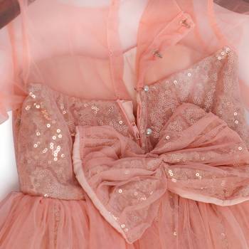Pink Cow stylish  long sleeves dress with flower emblished 3