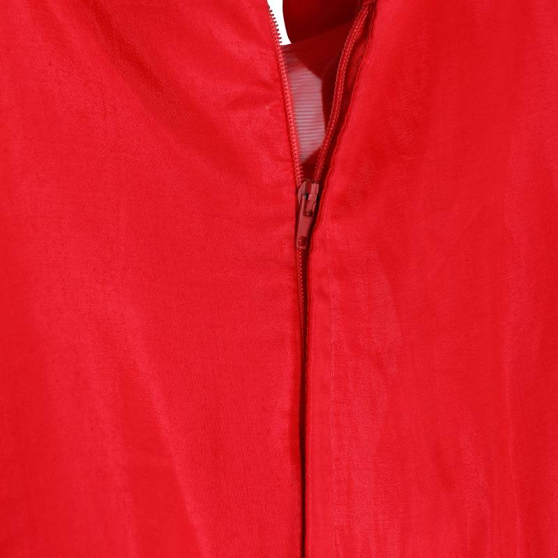 Floral  chest embroidered gown in deep coral colour