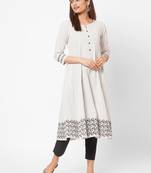 White woven cotton cotton-kurtis