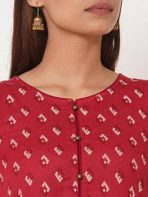 Red printed cotton cotton-kurtis 4