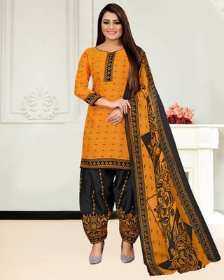 Yellow geometric print cotton salwar 1