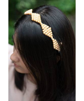 Choko Bespoke Orange Pearl Hairband 1
