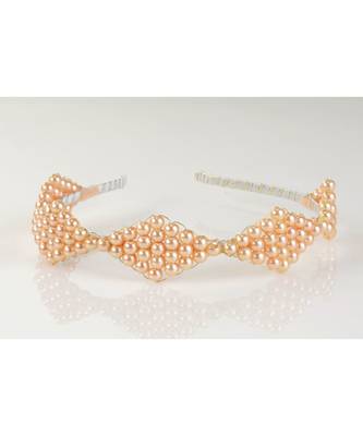 Choko Bespoke Orange Pearl Hairband 2