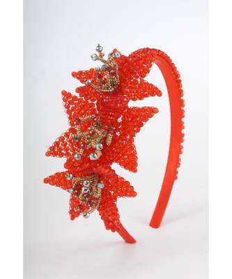 Scarlet Passion Beaded Headband 1