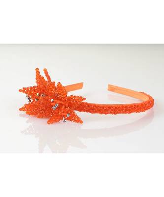 Vermillion Vibrancy Beaded Headband 3