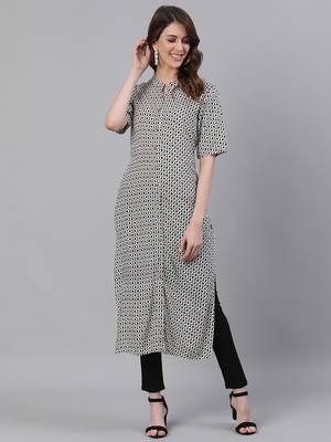 Blue woven viscose ethnic-kurtis 1