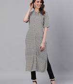 Blue woven viscose ethnic-kurtis