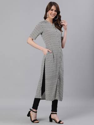 Blue woven viscose ethnic-kurtis 4