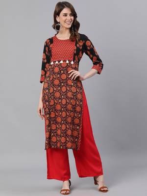 Black woven cotton ethnic-kurtis 1
