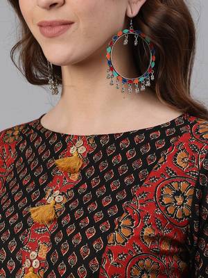 Brown woven cotton ethnic-kurtis 5