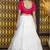 White And Pink  Color Embroidered Work Womens Semi Stitched Lehenga With Unstitched Choli  