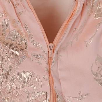 Peach gown with pearl on strap 5