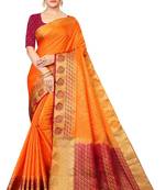 Orange Colour Soft Silk Saree With Blouse