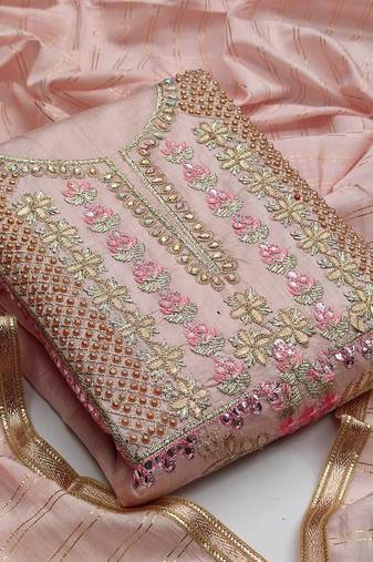 Pink mirror chanderi salwar