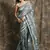 Dark Grey Woven Blended Cotton Saree Without Blouse