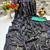 Black printed silk saree with blouse