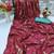 Maroon printed silk saree with blouse