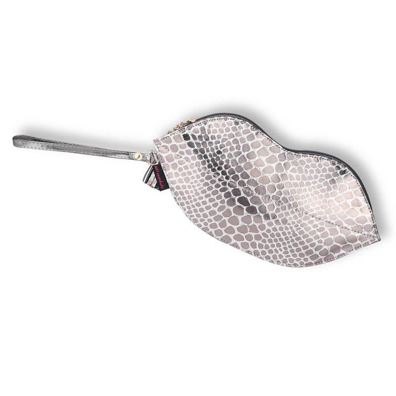 NFI essentials Cosmetic Bag Makeup Pouch for Women Stylish Pouches for Makeup Accessories Storage (Silver)