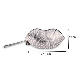 NFI essentials Cosmetic Bag Makeup Pouch for Women Stylish Pouches for Makeup Accessories Storage (Silver) 4