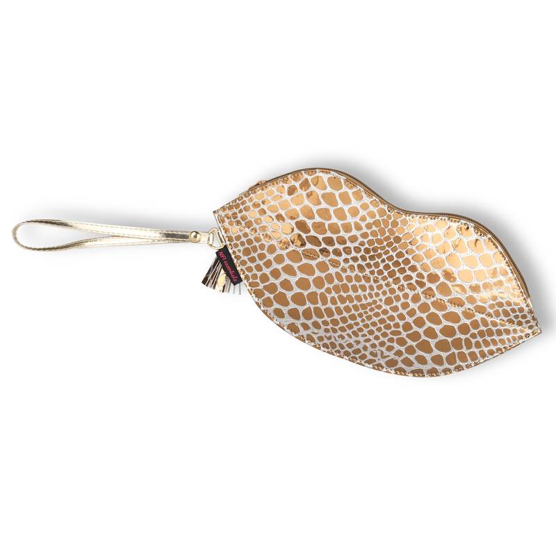 NFI essentials Cosmetic Bag Makeup Pouch for Women Stylish Pouches for Makeup Accessories Storage (Gold)