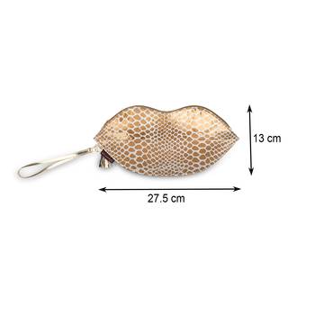 NFI essentials Cosmetic Bag Makeup Pouch for Women Stylish Pouches for Makeup Accessories Storage (Gold) 4