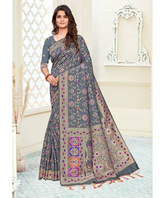 blue  silk blend Party & Festive Wear Saree 2
