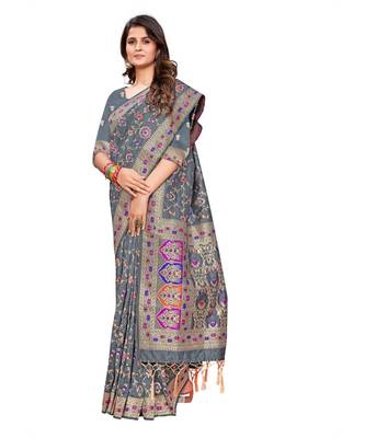blue  silk blend Party & Festive Wear Saree 4