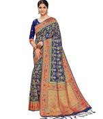 Royal Blue silk blend Party & Festive Wear Saree