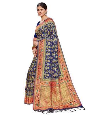 Royal Blue silk blend Party & Festive Wear Saree 3