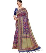 Purple silk blend Party & Festive Wear Saree