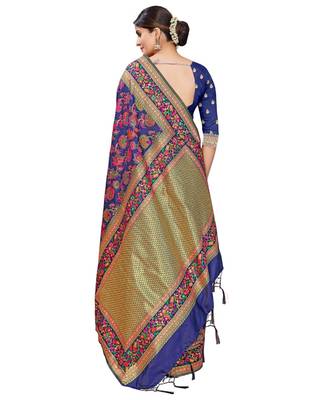 Purple silk blend Party & Festive Wear Saree 5
