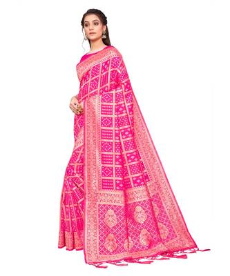 Pink Banarasi Silk Daily Wear Saree 2