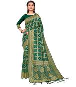 Green art silk saree Daily Wear Saree