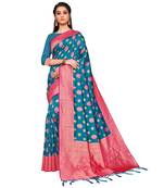 blue art silk saree Reguler Wear Saree