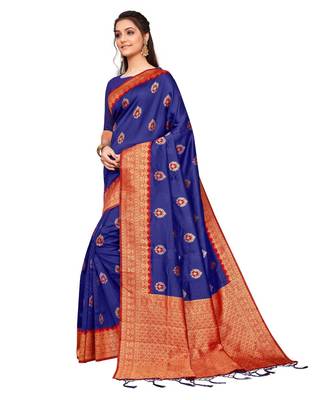 Blue  art silk saree Reguler Wear Saree 2