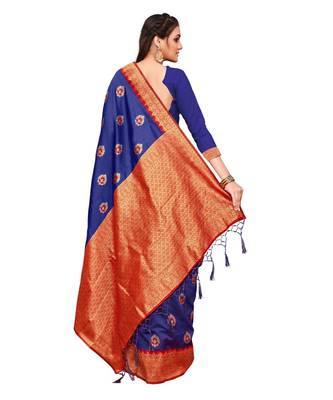 Blue  art silk saree Reguler Wear Saree 4
