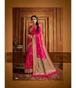 Pink Thread Work Spun Cotton Daily & Party Wear Saree With Blouse