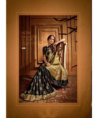 Black Thread Work Spun Cotton Daily & Party Wear Saree With Blouse 1