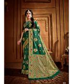 Green Thread Work Spun Cotton Daily & Party Wear Saree With Blouse