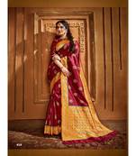 Maroon Thread Work Spun Cotton Daily & Party Wear Saree With Blouse