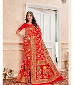 Red Thread Work Spun Cotton Daily & Party Wear Saree With Blouse
