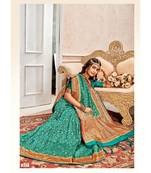 green Thread Work Spun Cotton Daily & Party Wear Saree With Blouse