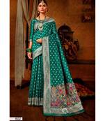 Green Thread & Zari Work semi silk saree Daily & Party Wear Saree With Blouse
