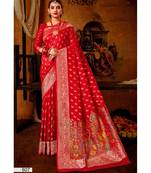 Red Thread & Zari Work semi silk saree Daily & Party Wear Saree With Blouse