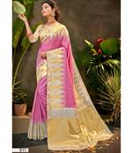 Light Pink Thread & Zari Work semi silk saree Daily & Party Wear Saree With Blouse